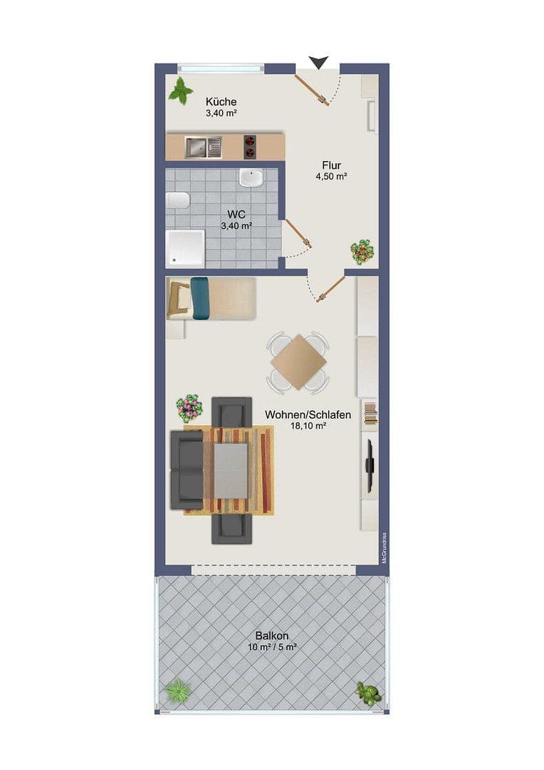 Prenájom bytu 1-izbový 30 m², Uhdestraße 47, München, Bavorsko Prenájom bytu 1-izbový 30 m², Uhdestraße 47, München, Bavorsko
