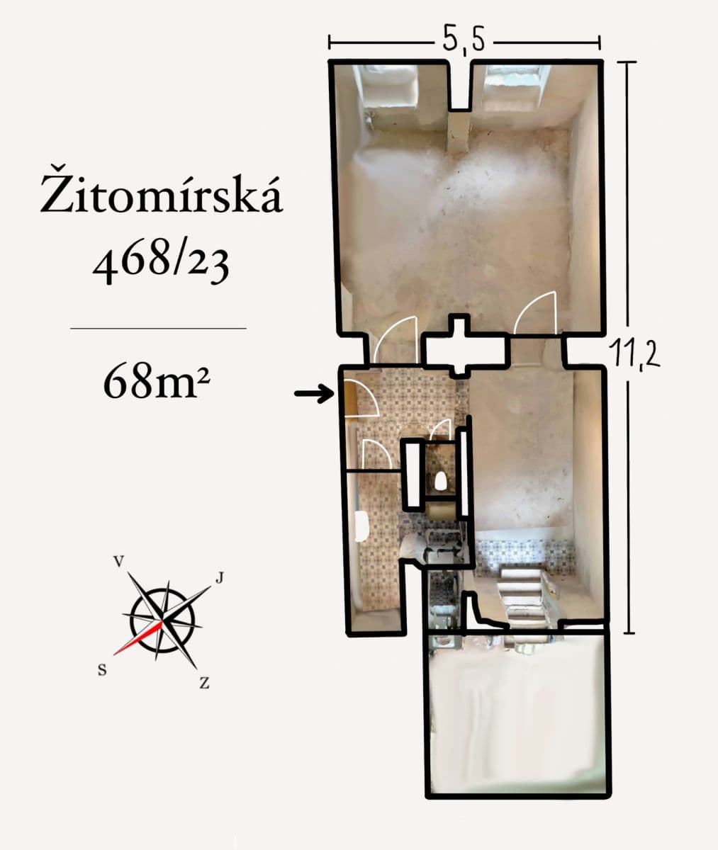 Prenájom bytu 2-izbový 68 m², Žitomírská, Praha, Praha Prenájom bytu 2-izbový 68 m², Žitomírská, Praha, Praha
