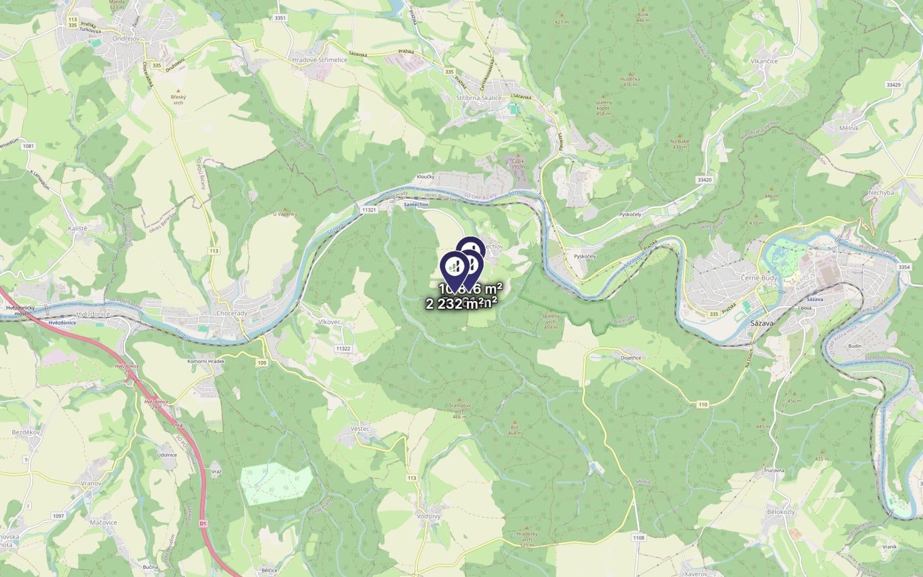 Predaj pozemku 1.559 m², Chocerady, Středočeský kraj Predaj pozemku 1.559 m², Chocerady, Středočeský kraj