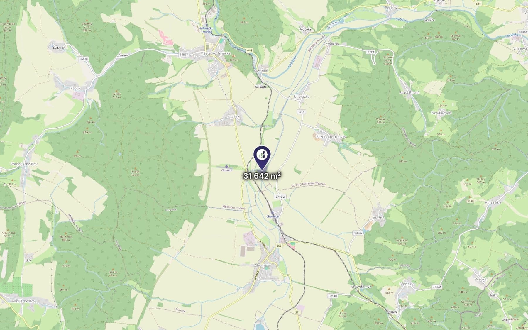 Predaj pozemku 31.642 m², Městečko Trnávka, Pardubický kraj Predaj pozemku 31.642 m², Městečko Trnávka, Pardubický kraj