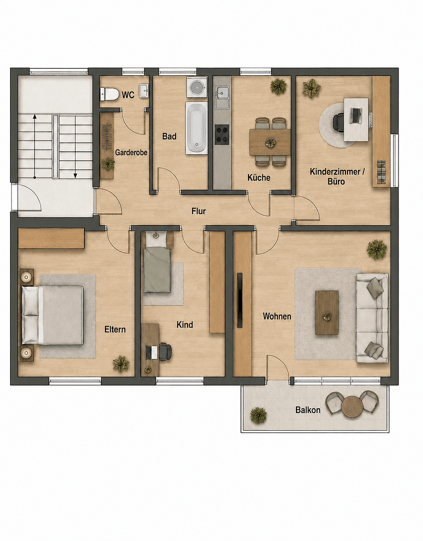 Prenájom bytu 4-izbový 87 m², Bergstr. 24, Tiefenbronn, Bádensko-Wurttembersko Prenájom bytu 4-izbový 87 m², Bergstr. 24, Tiefenbronn, Bádensko-Wurttembersko
