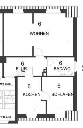 Prenájom bytu 3-izbový 62 m², Dittrichstraße 1, Kamenec, Sasko Prenájom bytu 3-izbový 62 m², Dittrichstraße 1, Kamenec, Sasko