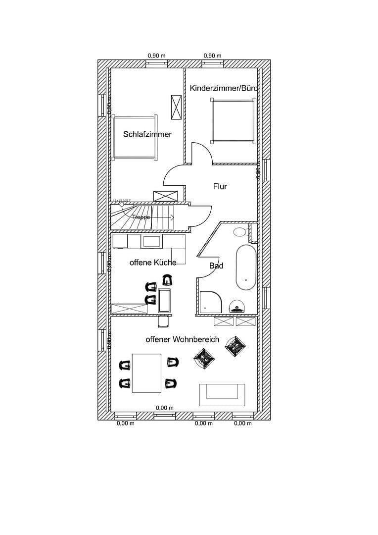 Prenájom bytu 3-izbový 58 m², An der Viehweide 5, Elstra - Halštrow, Sasko Prenájom bytu 3-izbový 58 m², An der Viehweide 5, Elstra - Halštrow, Sasko