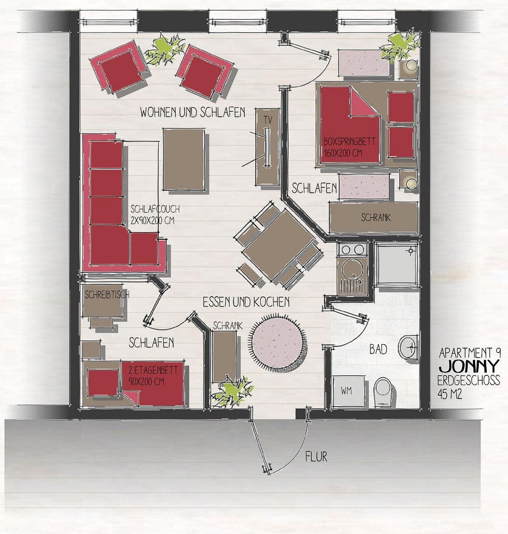 Prenájom bytu 2-izbový 54 m², Schwerin, Meklenbursko-Predpomoransko Prenájom bytu 2-izbový 54 m², Schwerin, Meklenbursko-Predpomoransko