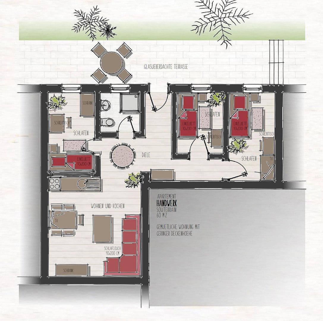 Prenájom bytu 2-izbový 54 m², Schwerin, Meklenbursko-Predpomoransko Prenájom bytu 2-izbový 54 m², Schwerin, Meklenbursko-Predpomoransko
