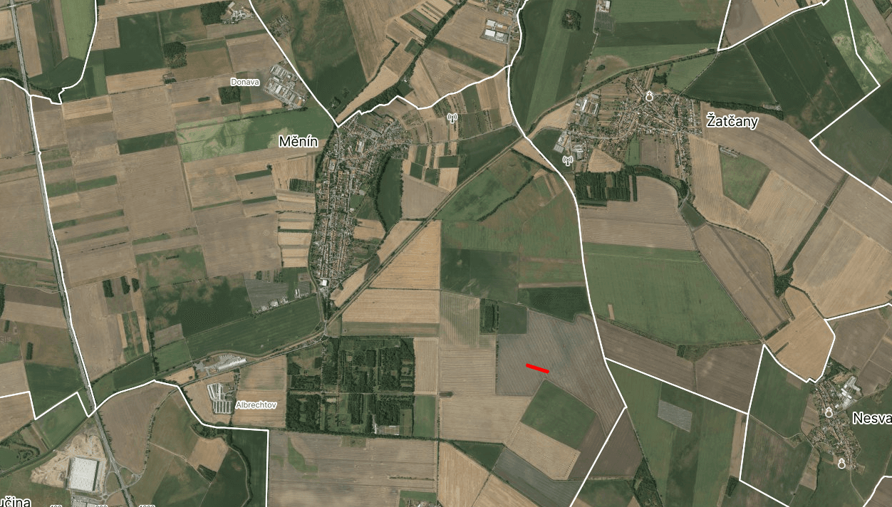 Predaj pozemku 2.197 m², Měnín, Jihomoravský kraj Predaj pozemku 2.197 m², Měnín, Jihomoravský kraj