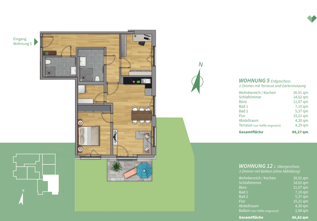Prenájom bytu 3-izbový 87 m², Taufkirchen/Vils, Bavorsko Prenájom bytu 3-izbový 87 m², Taufkirchen/Vils, Bavorsko
