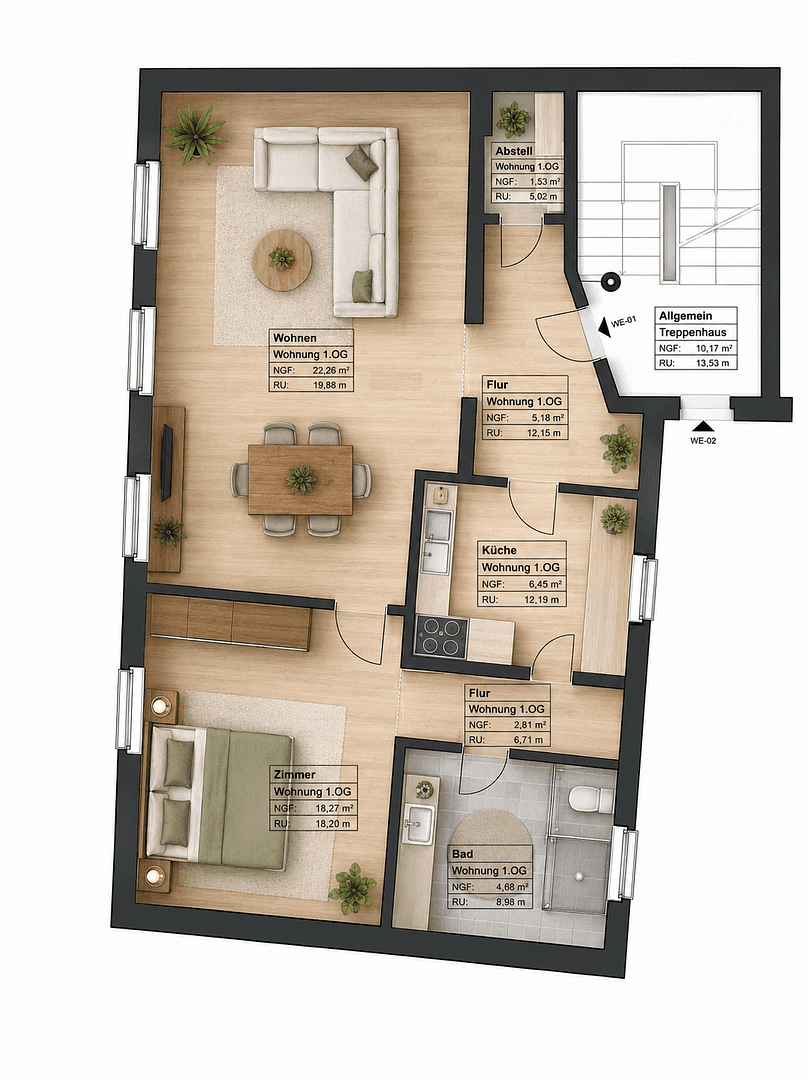 Predaj bytu 2-izbový 48 m², Olewiger Straße 153, Trier, Porýnie-Falcko Predaj bytu 2-izbový 48 m², Olewiger Straße 153, Trier, Porýnie-Falcko