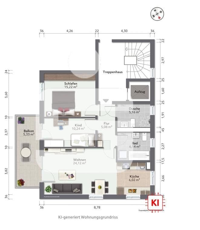 Predaj bytu 3-izbový 78 m², Bibergerstrasse 47, Unterhaching, Bavorsko Predaj bytu 3-izbový 78 m², Bibergerstrasse 47, Unterhaching, Bavorsko