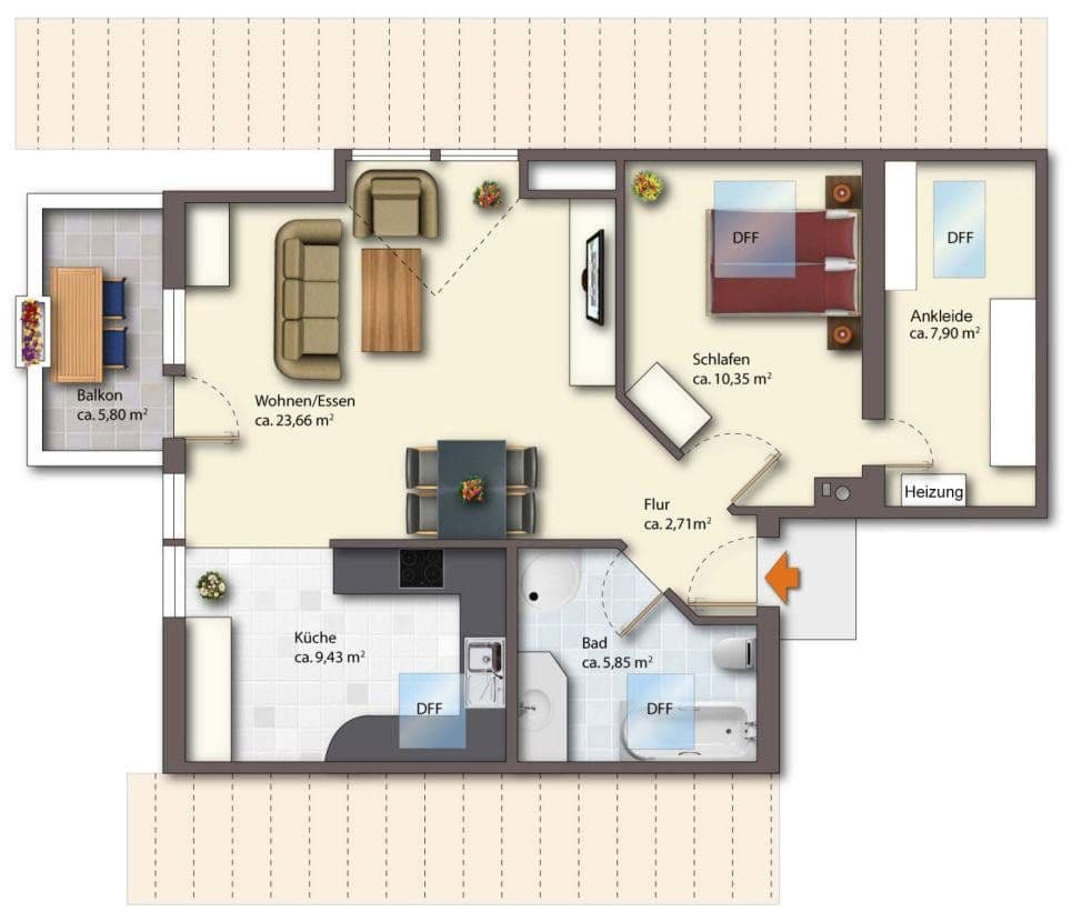 Predaj bytu 2-izbový 62 m², Nackenheim, Porýnie-Falcko Predaj bytu 2-izbový 62 m², Nackenheim, Porýnie-Falcko