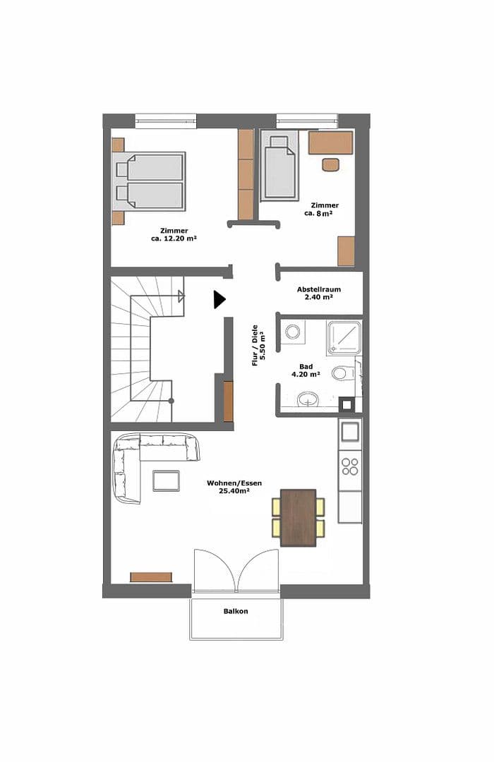 Prenájom bytu 3-izbový 60 m², Kelsterbach, Hesensko Prenájom bytu 3-izbový 60 m², Kelsterbach, Hesensko