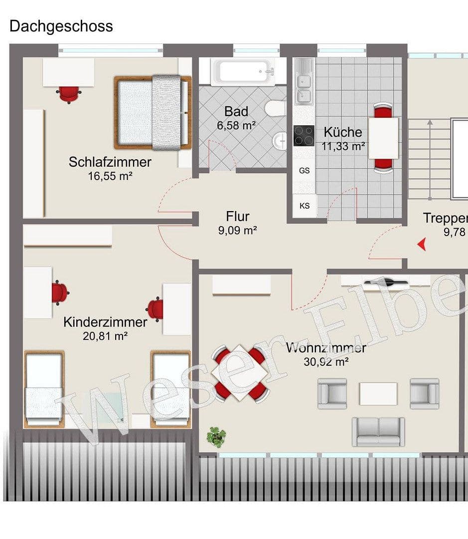 Prenájom bytu 3-izbový 95 m², Bremerhaven, Brémy Prenájom bytu 3-izbový 95 m², Bremerhaven, Brémy