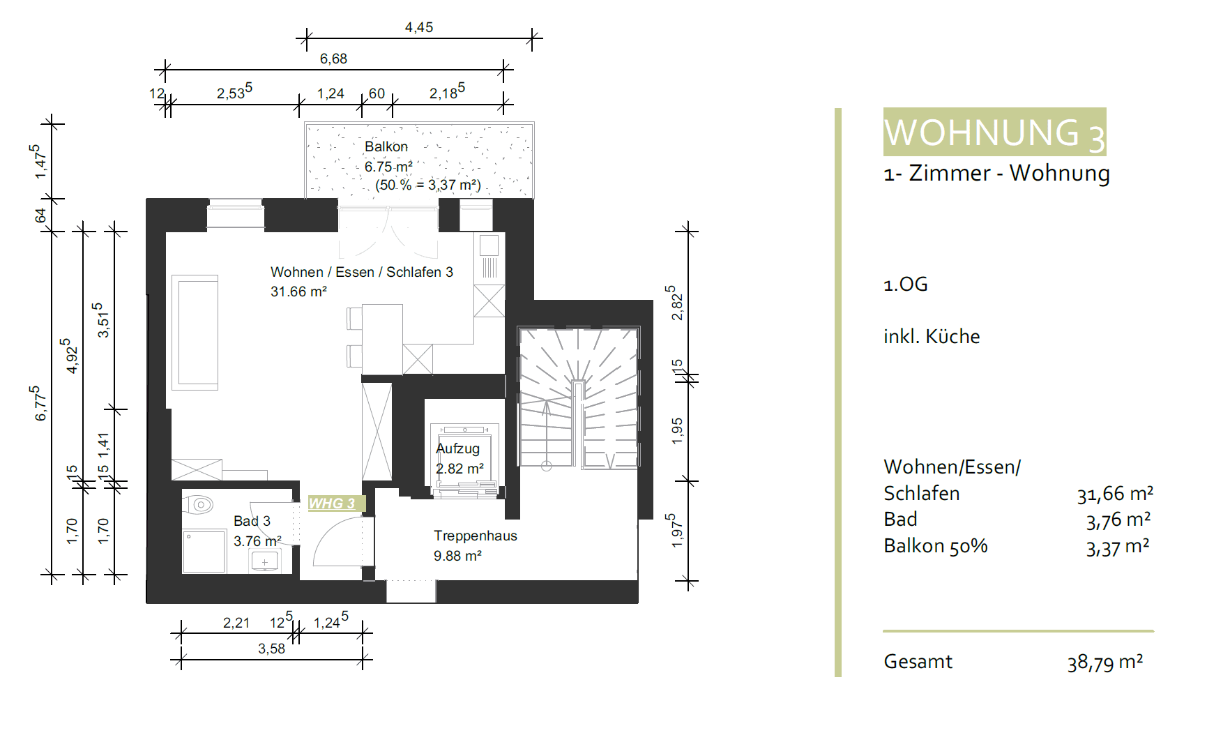 Prenájom bytu 1-izbový 39 m², Elisenstraße 31, Aschaffenburg, Bavorsko Prenájom bytu 1-izbový 39 m², Elisenstraße 31, Aschaffenburg, Bavorsko