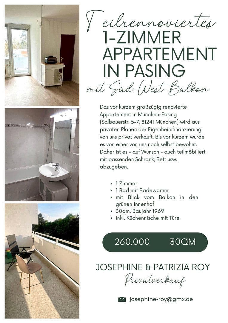 Predaj bytu 1-izbový 30 m², Salbauerstraße 7, München, Bavorsko Predaj bytu 1-izbový 30 m², Salbauerstraße 7, München, Bavorsko