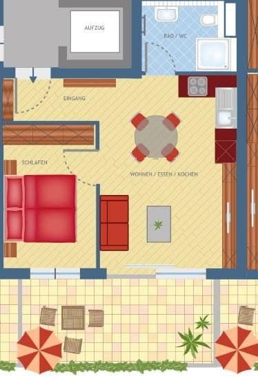 Prenájom bytu 2-izbový 52 m², Renningen, Bádensko-Wurttembersko Prenájom bytu 2-izbový 52 m², Renningen, Bádensko-Wurttembersko