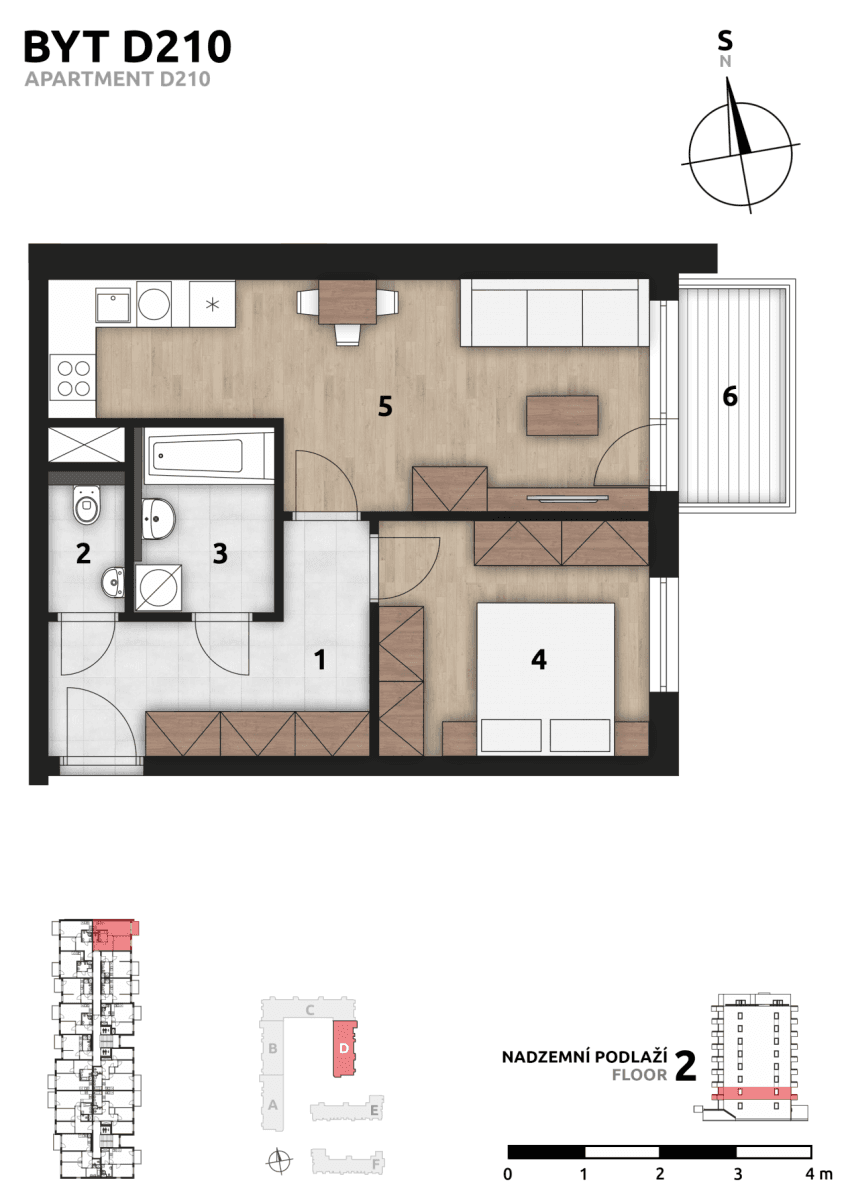 Predaj bytu 2-izbový 48 m², U Továren, Praha, Praha Predaj bytu 2-izbový 48 m², U Továren, Praha, Praha