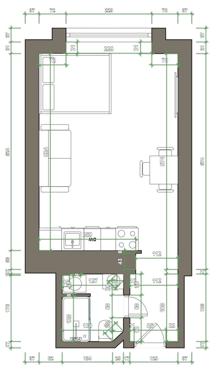 Prenájom bytu 1-izbový 27 m², Žerotínova, Praha, Praha Prenájom bytu 1-izbový 27 m², Žerotínova, Praha, Praha