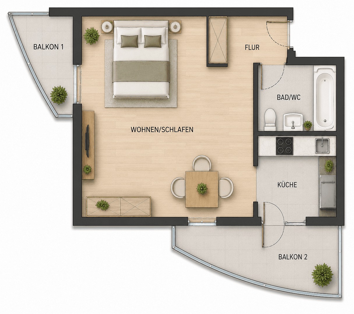 Prenájom bytu 1-izbový 44 m², Bischofstraße 23a, Leipzig, Sasko Prenájom bytu 1-izbový 44 m², Bischofstraße 23a, Leipzig, Sasko