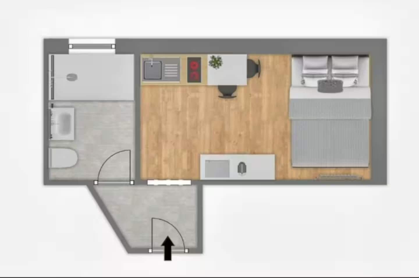 Prenájom bytu 1-izbový 20 m², Ludwigshafen am Rhein, Porýnie-Falcko Prenájom bytu 1-izbový 20 m², Ludwigshafen am Rhein, Porýnie-Falcko
