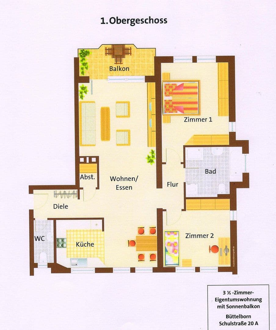 Prenájom bytu 3-izbový 96 m², Schulstraße 20a, Büttelborn, Hesensko Prenájom bytu 3-izbový 96 m², Schulstraße 20a, Büttelborn, Hesensko