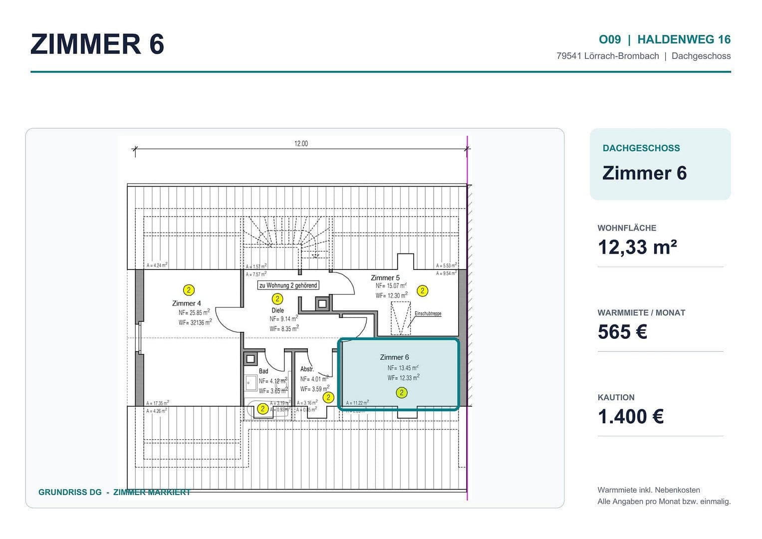Prenájom bytu 17 m², Haldenweg 16, Lörrach, Bádensko-Wurttembersko Prenájom bytu 17 m², Haldenweg 16, Lörrach, Bádensko-Wurttembersko