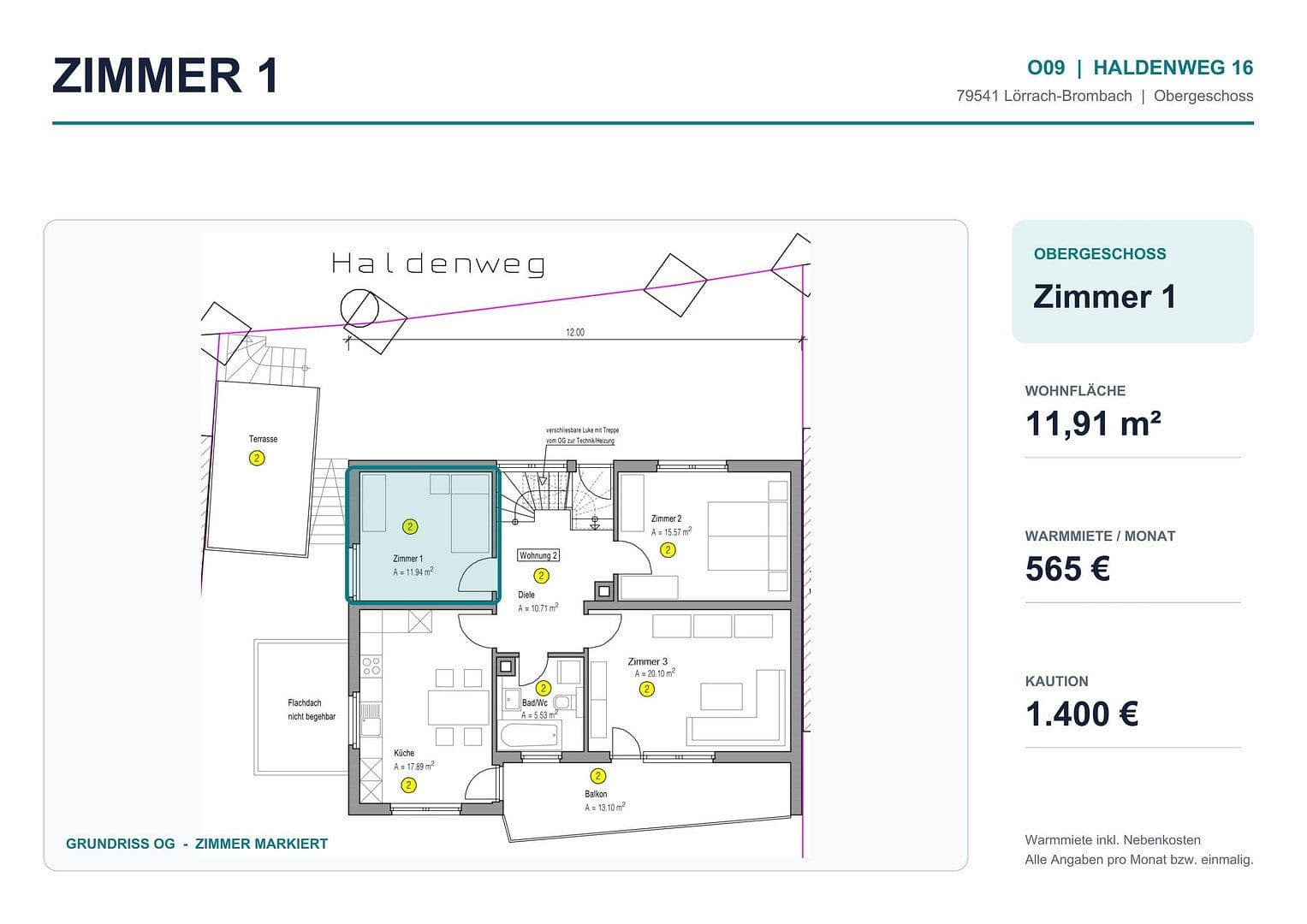 Prenájom bytu 17 m², Haldenweg 16, Lörrach, Bádensko-Wurttembersko Prenájom bytu 17 m², Haldenweg 16, Lörrach, Bádensko-Wurttembersko
