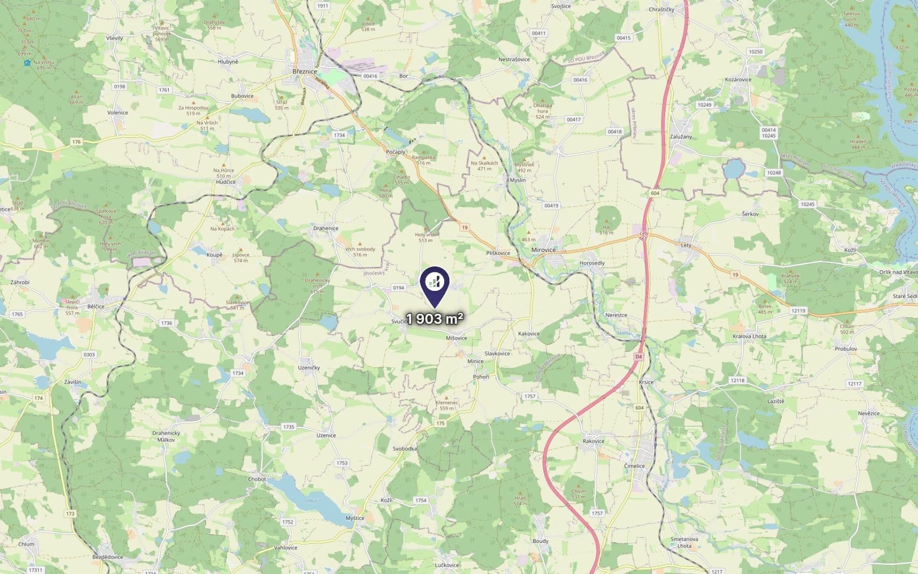 Predaj pozemku 1.903 m², Mirovice, Jihočeský kraj Predaj pozemku 1.903 m², Mirovice, Jihočeský kraj