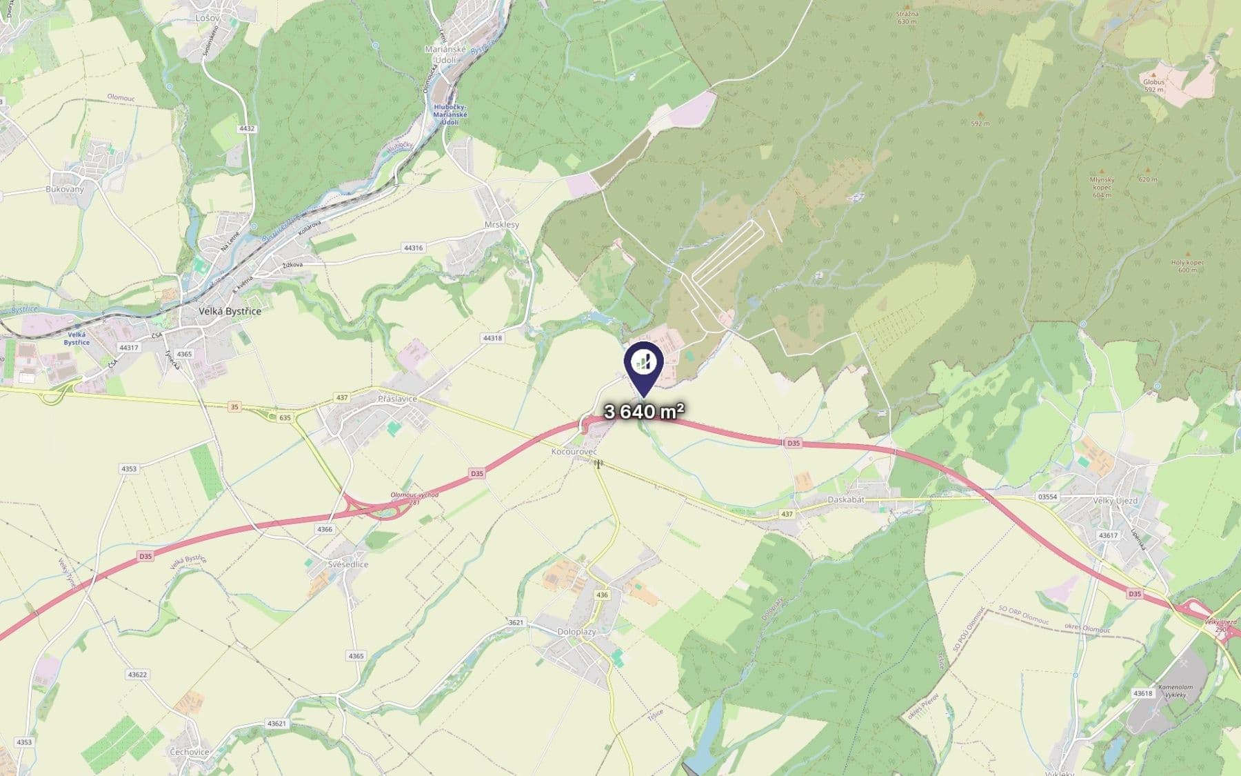 Predaj pozemku 3.640 m², Daskabát, Olomoucký kraj Predaj pozemku 3.640 m², Daskabát, Olomoucký kraj