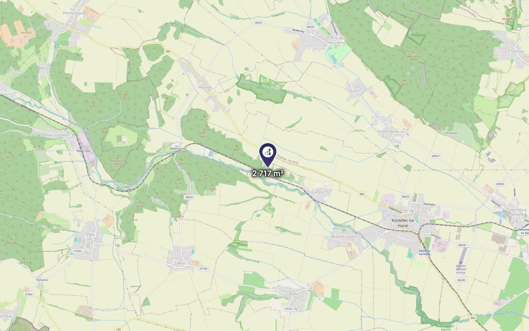Predaj pozemku 1.359 m², Kostelec na Hané, Olomoucký kraj Predaj pozemku 1.359 m², Kostelec na Hané, Olomoucký kraj