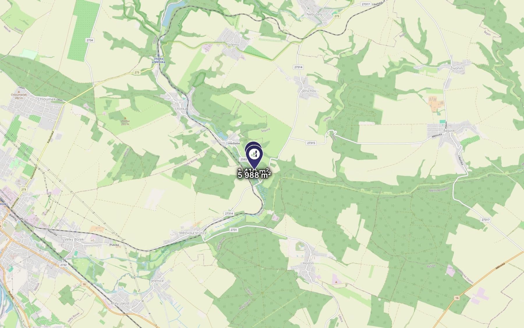 Predaj pozemku 7.398 m², Střemy, Středočeský kraj Predaj pozemku 7.398 m², Střemy, Středočeský kraj