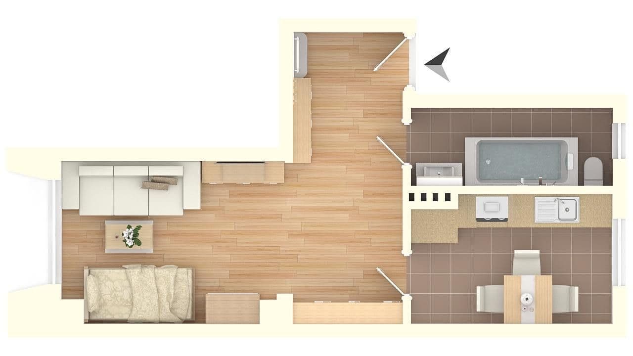 Prenájom bytu 1-izbový 34 m², Wallstraße 61, Schwerin, Meklenbursko-Predpomoransko Prenájom bytu 1-izbový 34 m², Wallstraße 61, Schwerin, Meklenbursko-Predpomoransko