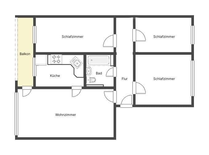 Prenájom bytu 4-izbový 78 m², Kräpeliner Wende 6B, Greifswald, Meklenbursko-Predpomoransko Prenájom bytu 4-izbový 78 m², Kräpeliner Wende 6B, Greifswald, Meklenbursko-Predpomoransko