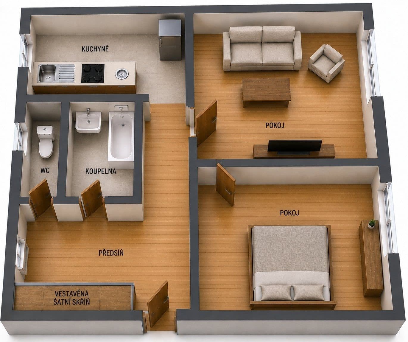 Prenájom bytu 2-izbový 53 m², José Martího, Praha, Praha Prenájom bytu 2-izbový 53 m², José Martího, Praha, Praha