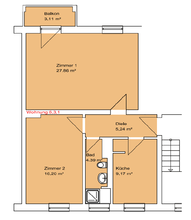 Prenájom bytu 2-izbový 65 m², Eisnerstraße 6, Magdeburg, Sasko-Anhaltsko Prenájom bytu 2-izbový 65 m², Eisnerstraße 6, Magdeburg, Sasko-Anhaltsko