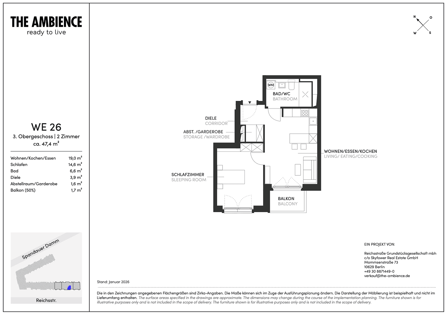 Prenájom bytu 2-izbový 48 m², Reichsstraße 56, Berlin, Berlín Prenájom bytu 2-izbový 48 m², Reichsstraße 56, Berlin, Berlín