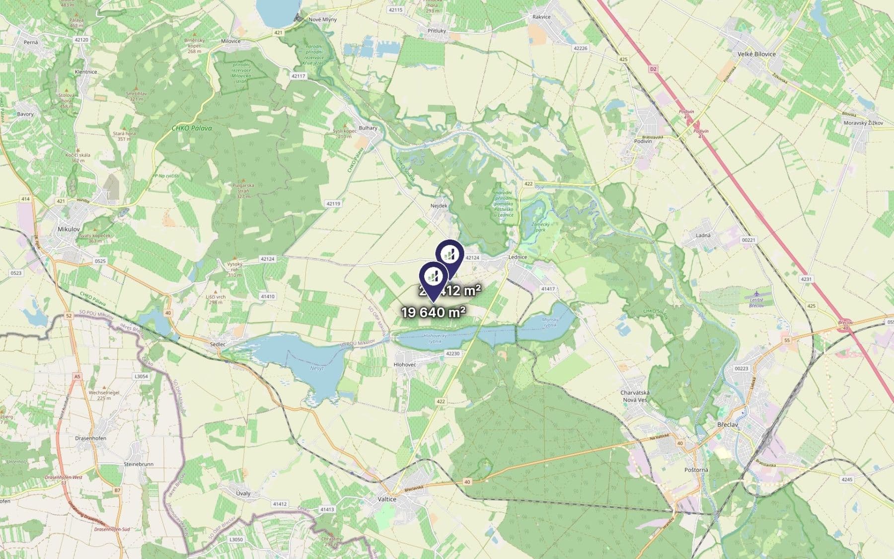 Predaj pozemku 23.526 m², Lednice, Jihomoravský kraj Predaj pozemku 23.526 m², Lednice, Jihomoravský kraj