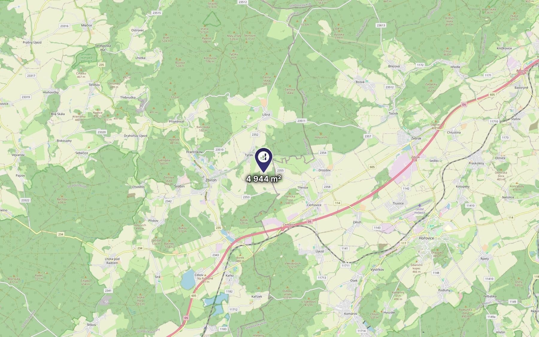 Predaj pozemku 1.648 m², Týček, Plzeňský kraj Predaj pozemku 1.648 m², Týček, Plzeňský kraj