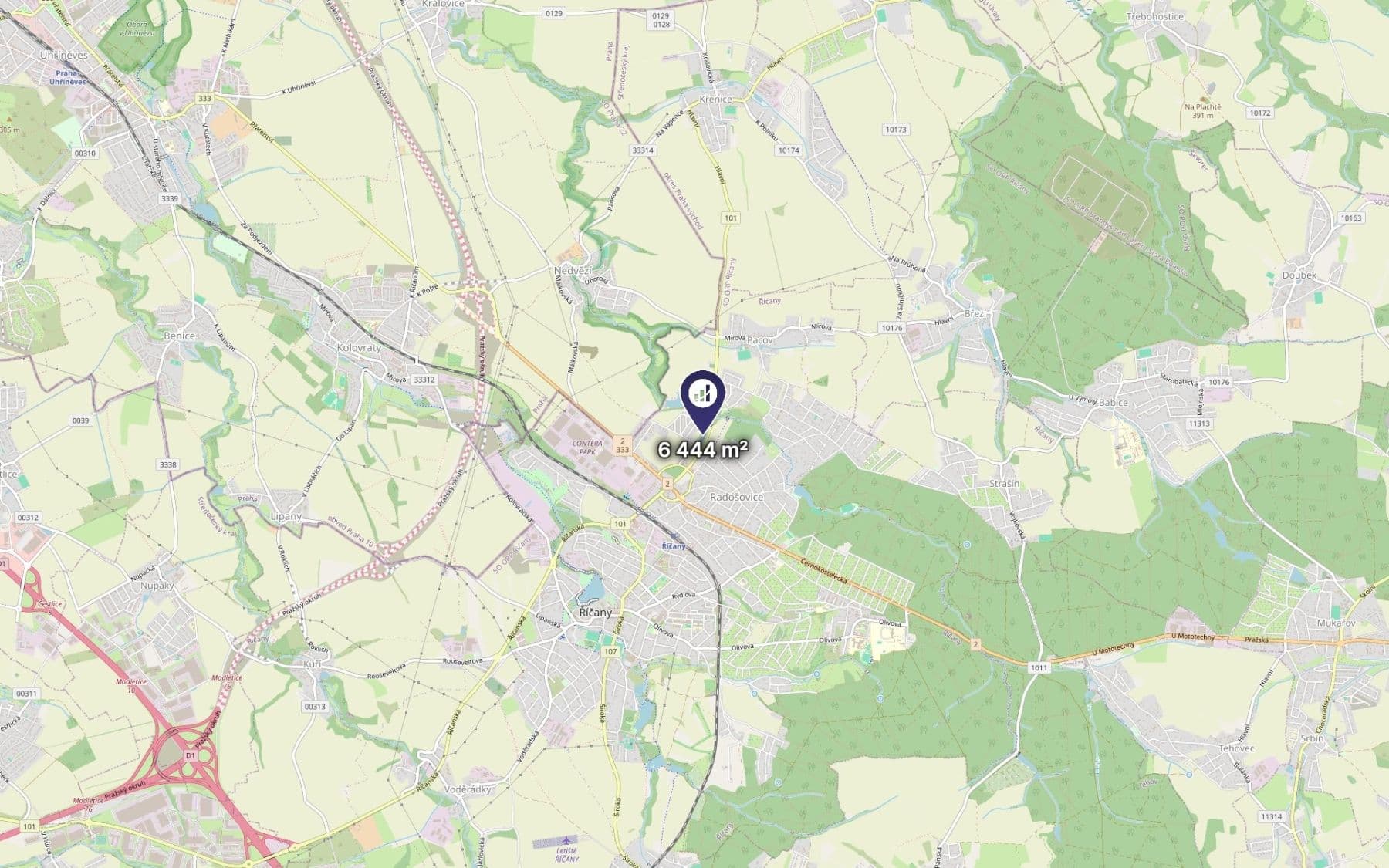 Predaj pozemku 6.444 m², Říčany, Středočeský kraj Predaj pozemku 6.444 m², Říčany, Středočeský kraj