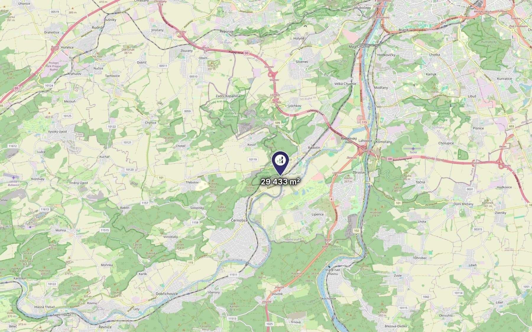 Predaj pozemku 29.433 m², Černošice, Středočeský kraj Predaj pozemku 29.433 m², Černošice, Středočeský kraj