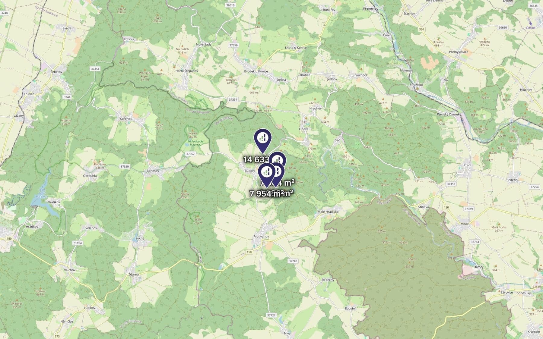 Predaj pozemku 34.659 m², Buková, Olomoucký kraj Predaj pozemku 34.659 m², Buková, Olomoucký kraj