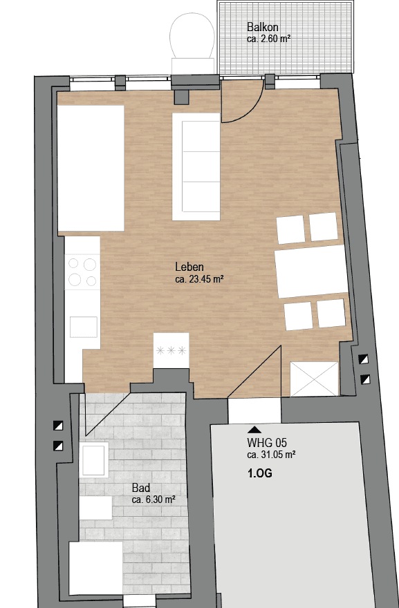 Prenájom bytu 1-izbový 31 m², Steinweg 8, Marburg, Hesensko Prenájom bytu 1-izbový 31 m², Steinweg 8, Marburg, Hesensko