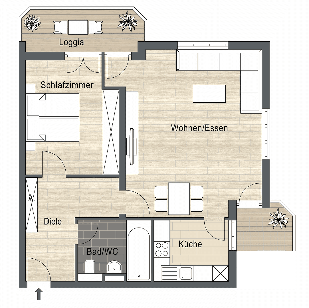 Prenájom bytu 2-izbový 59 m², Pasinger Str. 28, Planegg, Bavorsko Prenájom bytu 2-izbový 59 m², Pasinger Str. 28, Planegg, Bavorsko