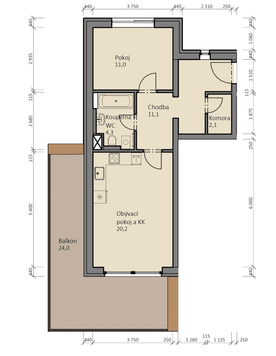 Prenájom bytu 2-izbový 52 m², Lázeňská, Slaný, Středočeský kraj Prenájom bytu 2-izbový 52 m², Lázeňská, Slaný, Středočeský kraj