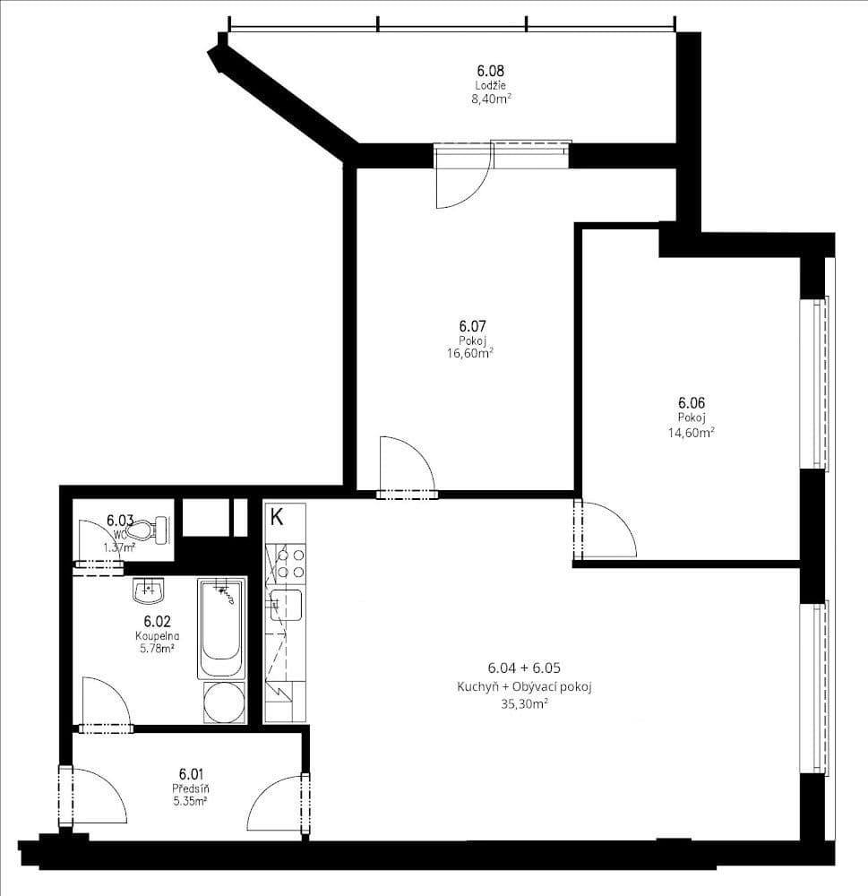 Prenájom bytu 3-izbový 77 m², Slévačská, Praha, Praha Prenájom bytu 3-izbový 77 m², Slévačská, Praha, Praha