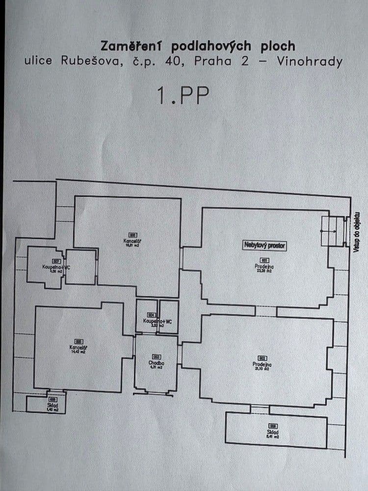 Predaj nebytového priestoru 94 m², Rubešova, Praha, Praha Predaj nebytového priestoru 94 m², Rubešova, Praha, Praha