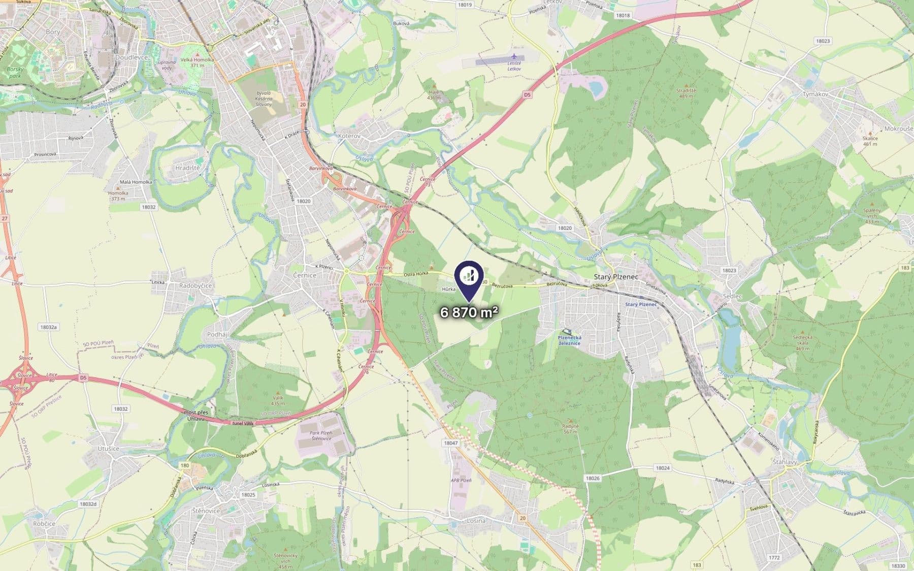 Predaj pozemku 6.870 m², Starý Plzenec, Plzeňský kraj Predaj pozemku 6.870 m², Starý Plzenec, Plzeňský kraj