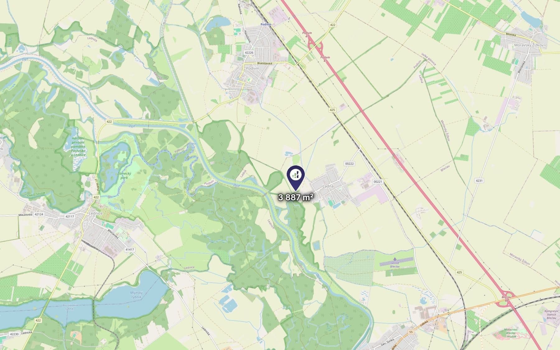 Predaj pozemku 3.887 m², Ladná, Jihomoravský kraj Predaj pozemku 3.887 m², Ladná, Jihomoravský kraj
