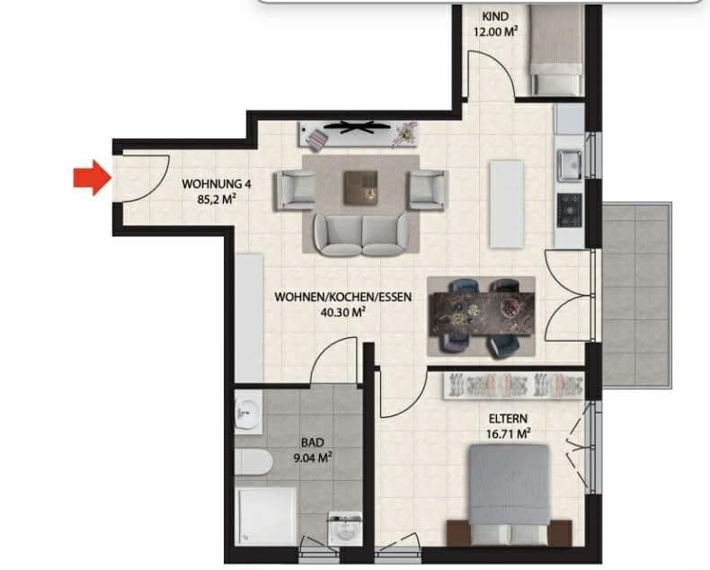Prenájom bytu 3-izbový 86 m², Kaiserstraße 41c, Waldbröl, Severné Porýnie - Westfálsko Prenájom bytu 3-izbový 86 m², Kaiserstraße 41c, Waldbröl, Severné Porýnie - Westfálsko