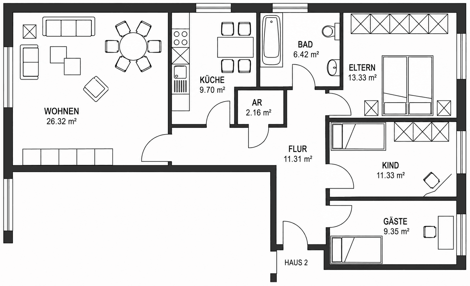 Predaj bytu 4-izbový 96 m², Stuhr, Dolné Sasko Predaj bytu 4-izbový 96 m², Stuhr, Dolné Sasko