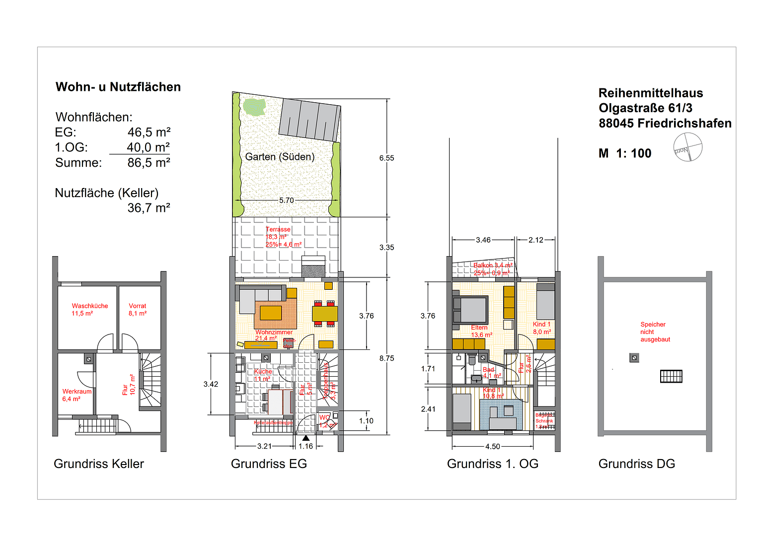 Predaj domu 87 m², pozemok 121 m², Olgastraße, 61/3, Friedrichshafen, Bádensko-Wurttembersko Predaj domu 87 m², pozemok 121 m², Olgastraße, 61/3, Friedrichshafen, Bádensko-Wurttembersko